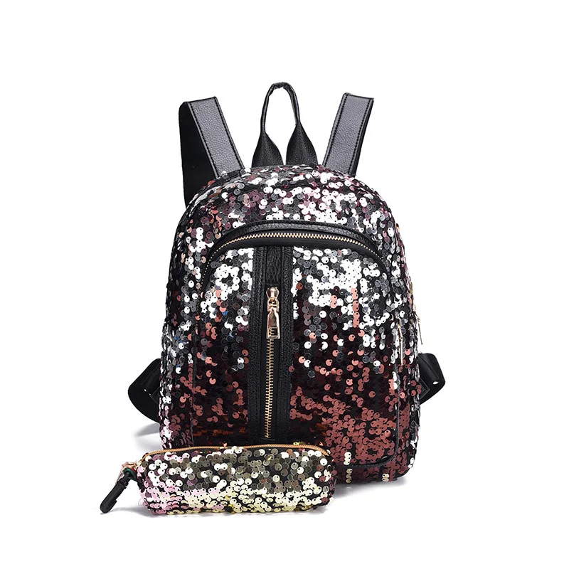 

Fashion Sequin Backpack Female 2019 New Korean Casual Rucksack Versatile Student Multi-functional Small School Bag Mochila Mujer