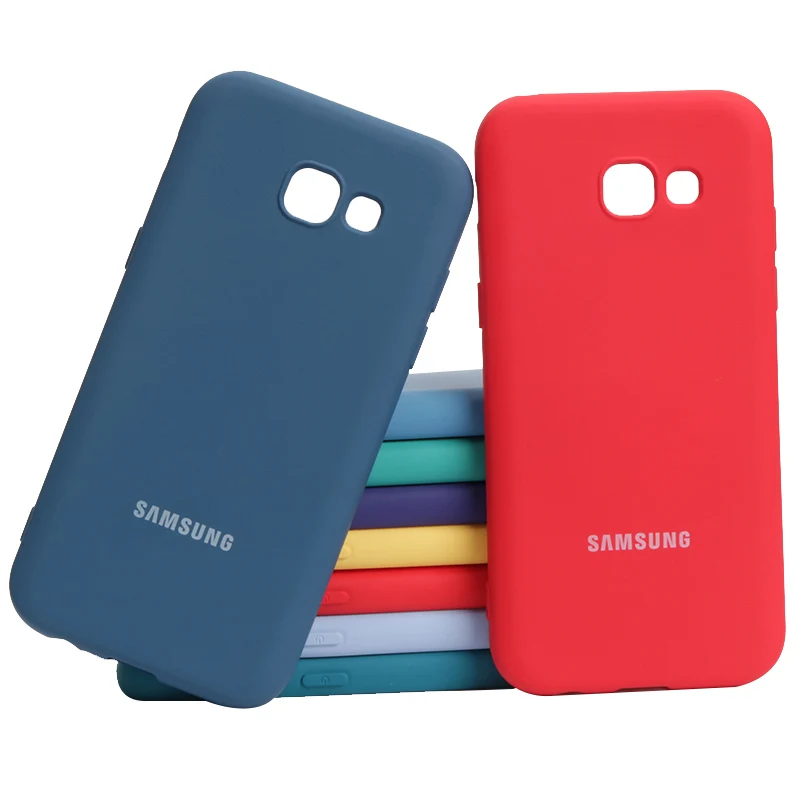 A520 2017 Case Samsung Galaxy A5 2017 A520 Silky Silicone Cover High Quality Soft-Touch Back Protective Shell A7 2017 A720 belt pouch for mobile phone