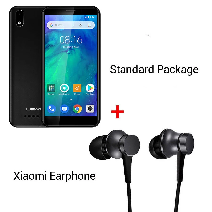 LEAGOO Z10 Android O Go 18:9 5," 1 ГБ ОЗУ 8 Гб ПЗУ смартфон 2000 мАч 960*480 MT6580M четырехъядерный мобильный телефон - Цвет: Black N Earphone