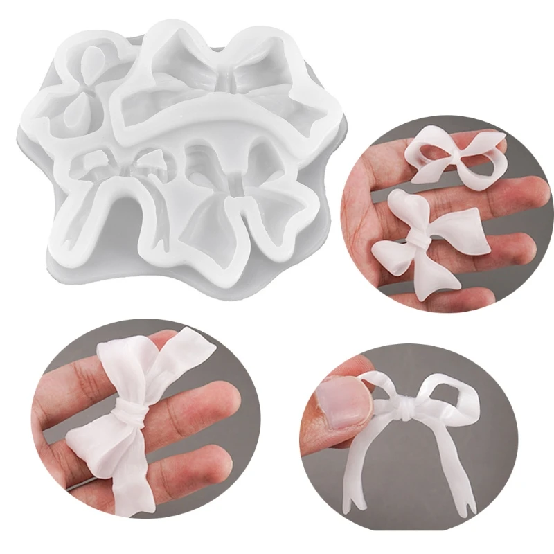 Handmade Bowtie Ribbon Silicone Resin Mold  Bowtie Soap Mould Bow Pendant Crystal Epoxy Resin Casting Mold Craft Tools 1pcs transparent english letters alphabet punctuation letter epoxy resin silicone mold pendant 3d mould decorating craft tools