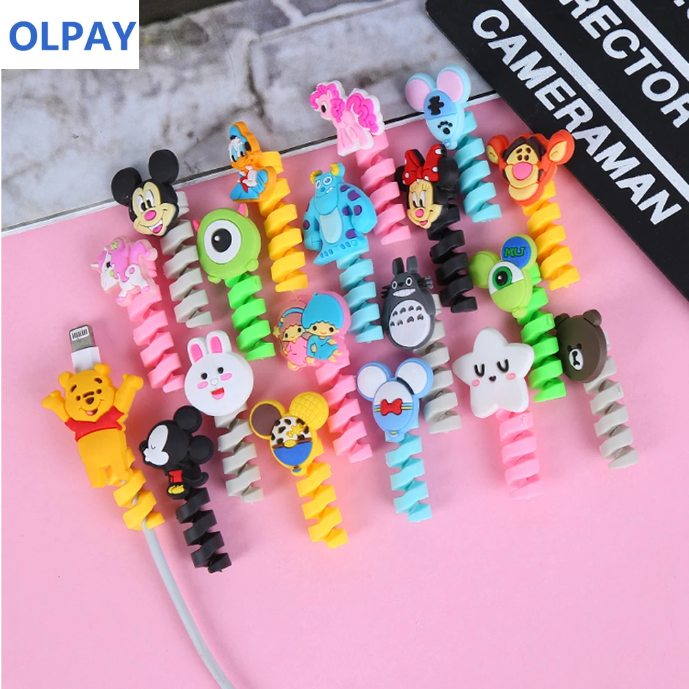 

Cartoon Spiral Cable Protector Data Cable Silicone Bobbin Winding for IPhone Samsung Android USB Charging Headphone Case