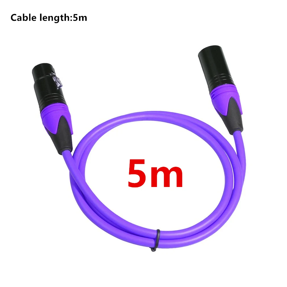 Grey 3 Pin OFC XLR кабель папа-мама M/F аудио кабель для микрофонного микшера 3 фута 1,5 м-10 м фиолетовый - Color: Grey