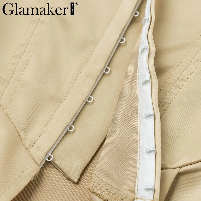 Glamaker, сексуальное облегающее платье-блейзер цвета хаки, женское осенне-зимнее модное платье, женская уличная одежда, вечерние Клубные блейзеры