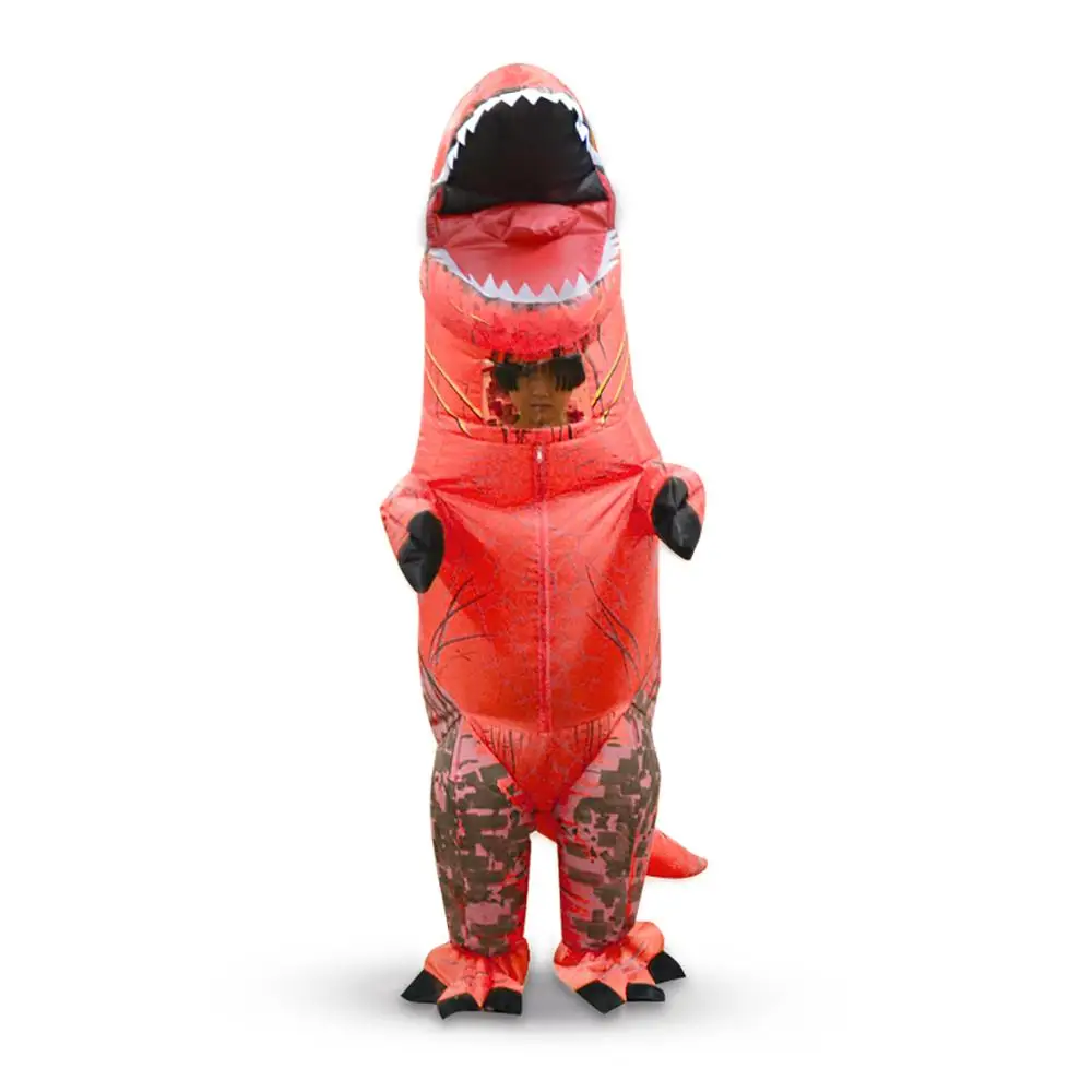 Inflatable Dinosaur Costume Mascot Child Adults Halloween Blowup Outfit Cosplay - Color: R-S