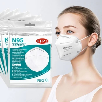 

100Pcs Face Masks Dust Respirator Mouth Masks Adaptable Breathable Mask 95% Filter Face Mask in stock