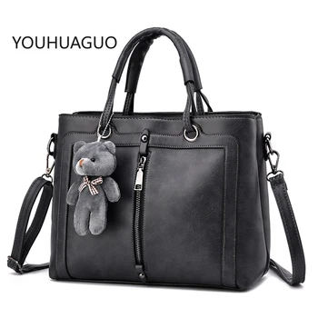 

YOUHUAGUO medium large capacity ladies totes zipper bear strap thread shopping office women crossbody shoulder bag handbags