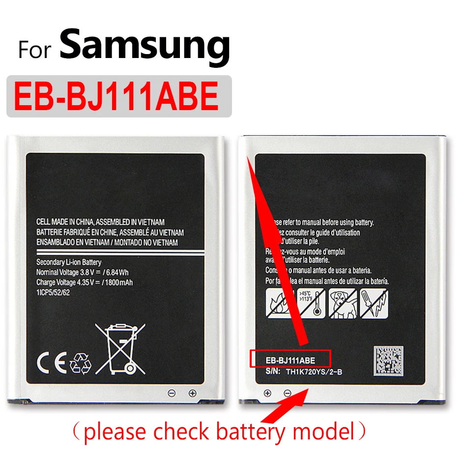 Аккумулятор для смартфона 1900 мАч Samsung GALAXY J1 Ace SM- J110 J110F J110H J110FM EB BJ111ABE | Мобильные