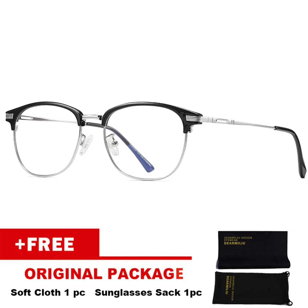 DEARMILIU TR90 Frame Square Anti Blue Light Blocking Glasses led Reading Radiation-resistant Computer Glasses Gaming Eyewear - Цвет оправы: Silver