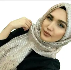 S23 10 шт высокого качества Блестящий простой шарф со складками crinkle платок-хиджаб мусульманский шарф/шарфы