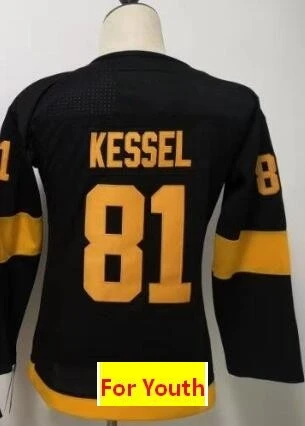 Все Прошитые Молодежные Детские трикотажные изделия Sidney Crosby Patric Hornqvist Evgeni Malkin Kris Letang Matt Murray Phil Kessel - Цвет: Синий