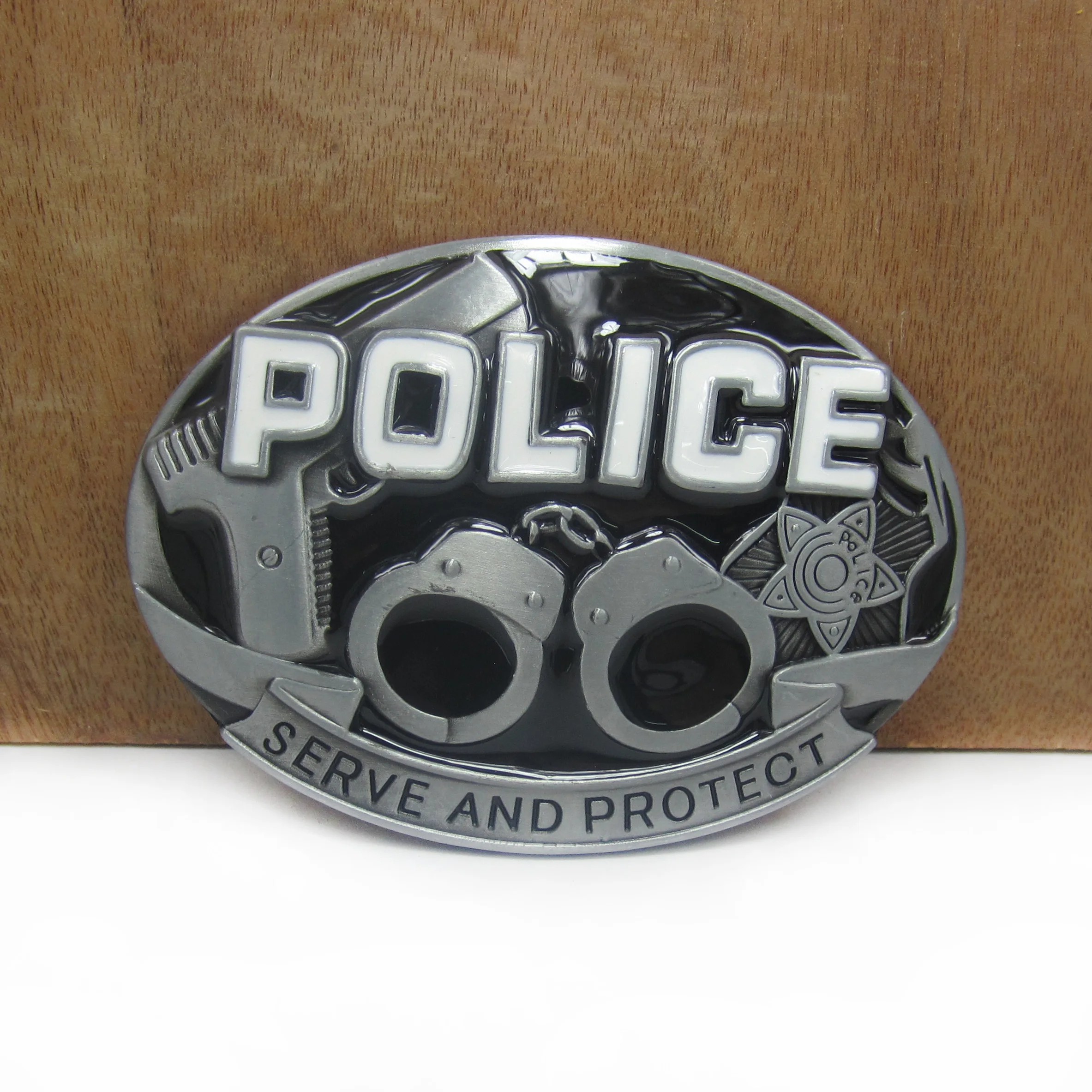 retro zinc alloy western POLICE jeans gift belt buckle