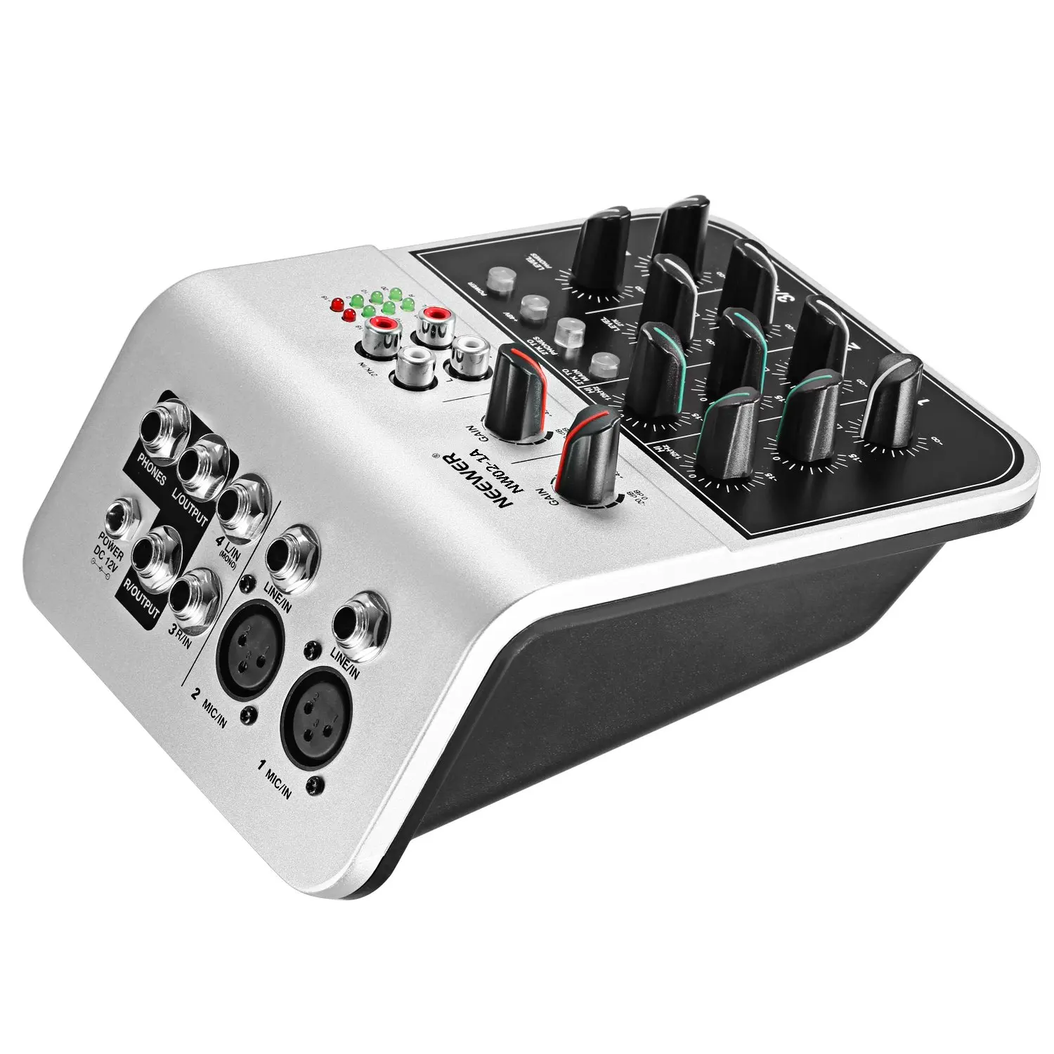Neewer микшерная консоль Compact Audio Sound 2-микшер каналов для конденсаторного микрофона, w/48 V Phantom power 2 Band EQ 2-way стерео