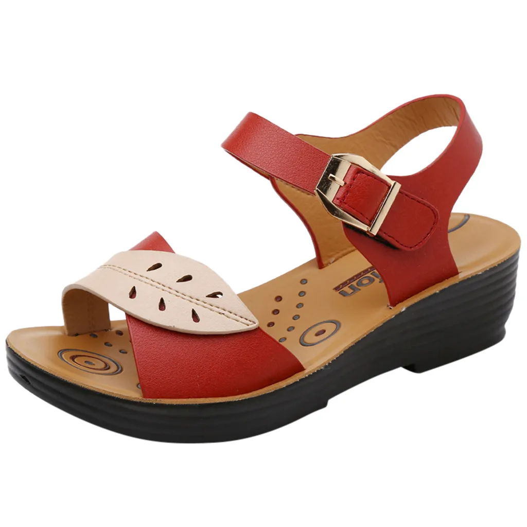 

SAGACE Summer Sandals Women Fashioh Solid Peep Toe Casual Shoes Women Sandals Wedge Platform Shoes Ladies Sandals Female Beach