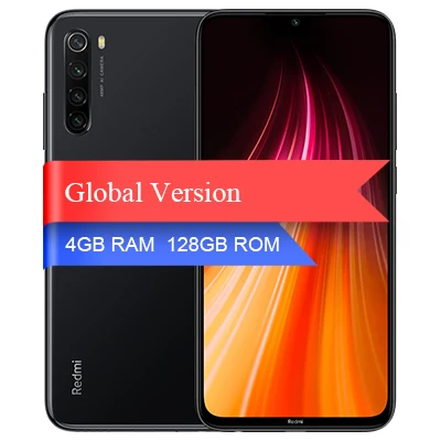 Xiaomi Redmi Note 8 с глобальной версией, 32 ГБ, 64 ГБ, 128 ГБ, смартфон, 48мп, четырехъярусная камера, 4000 мАч, аккумулятор Snapdragon 665, FHD, экран для глаз - Цвет: 128G Global Black