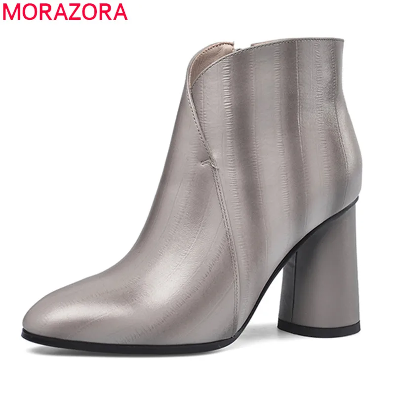 MORAZORA/2020 г. горячая распродажа осенние женские брендовые ботинки женская обувь на