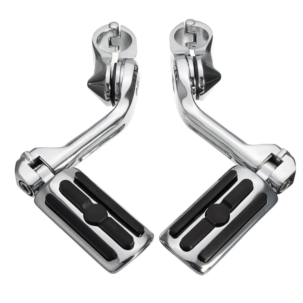 

Pair 3.2cm Adjustable Pegs Pedals Long Foot Rests fit for 1.25 inch Engine Guard Davidson Electra Glide Road King Street Glide