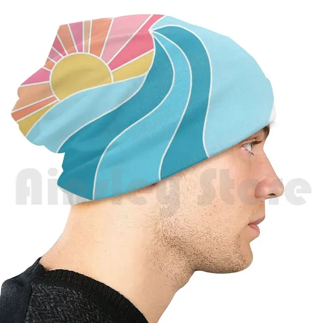 Sun And Wave Beanies Pullover Cap 