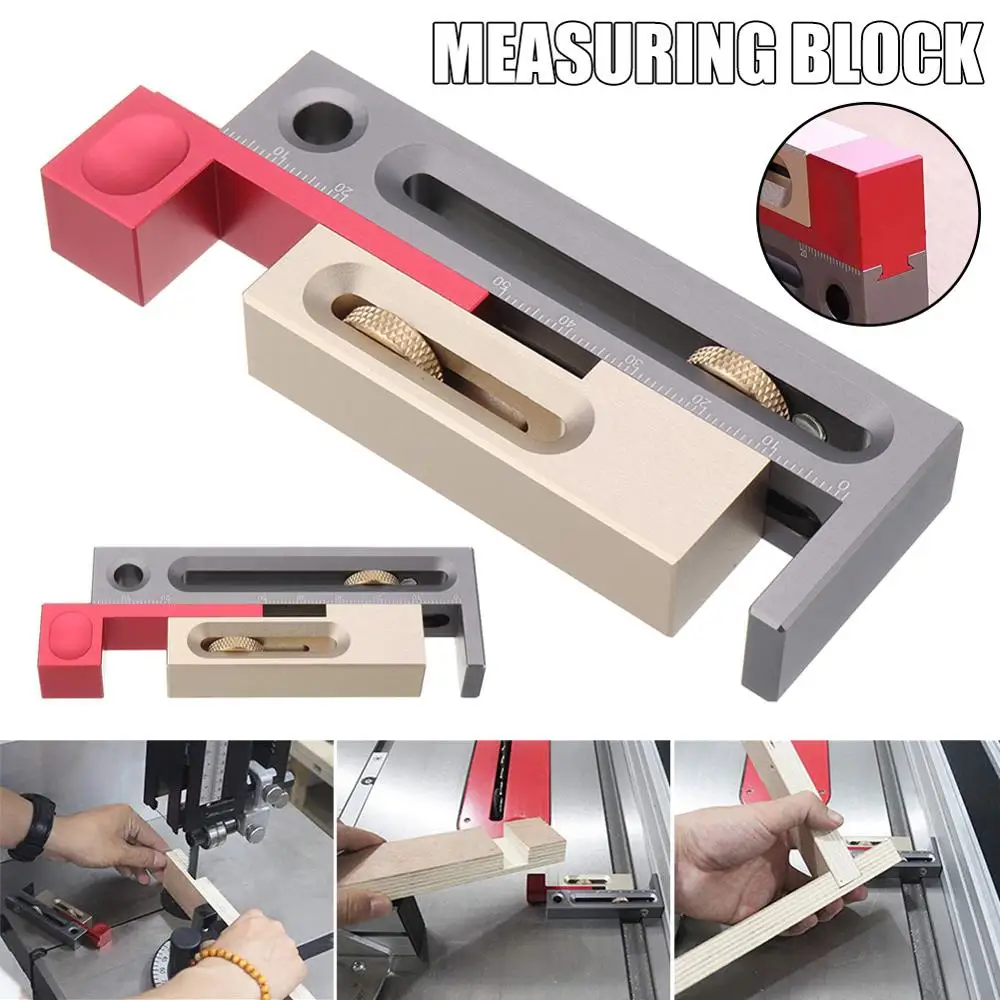 

Table Saw Slot Adjuster Mortise and Tenon Tool Woodworking Movable Measuring Block Tenonmaker Length Compensation Router