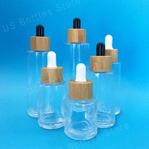 Empty Dropper Lid Bottle Spray Container Essential Oil Packaging With Pipette Jars Vials Cosmetic Lotion Bottling