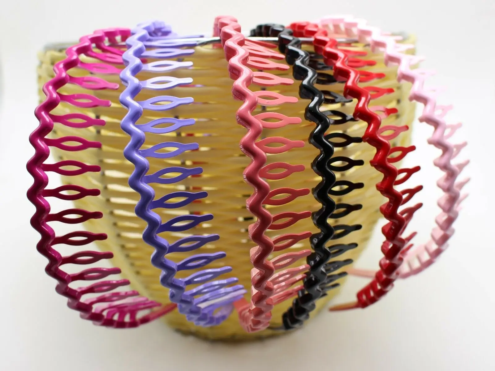 

5 Mixed Color Plastic Wave Hair Band Headband 8mm with Teeth Hair Accessories