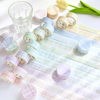 

12PCS/LOT gentle Plaid series hand painted cute lovely decorative sulfuric acid paper tape