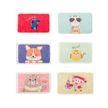 

Cartoon Cute Piglet Kitten Puppy Bath Mat Flocking Anti-Slip Doormat Absorb Water Floor Mat Carpet Kitchen Bedroom Rug