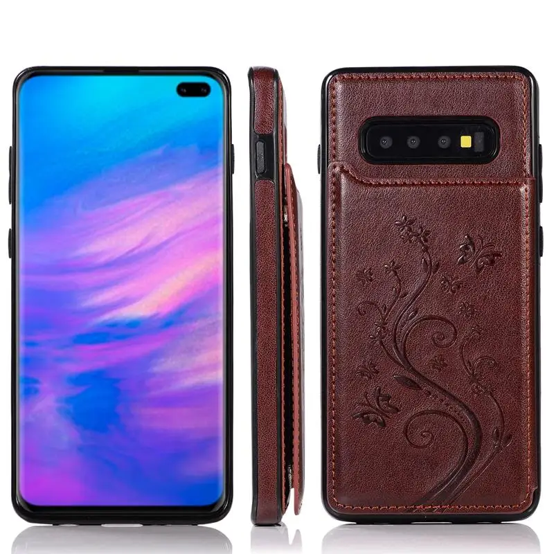 Чехол в стиле ретро с цветочным узором для samsung S10, S9, S8 Plus, S10E, S7 Edge, кожаный чехол-книжка для samsung Galaxy Note 10, Pro, 9, 8