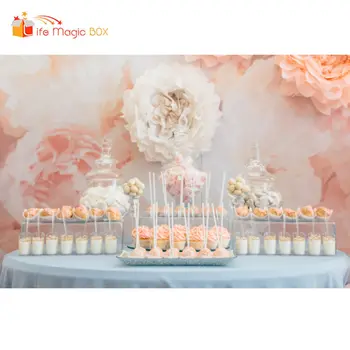 

LIFE MAGIC BOX Wedding Big Flowers Photobooth Candy Bar Photography Backdrops for Photo Studio Backgrounds