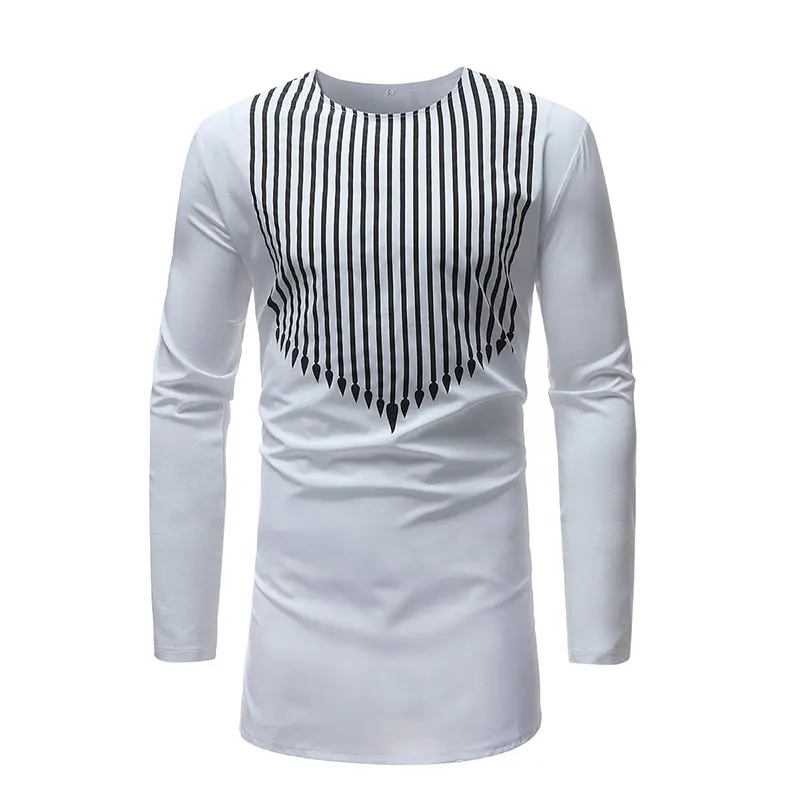 Африканская одежда полосатая рубашка с длинным рукавом Мужская брендовая