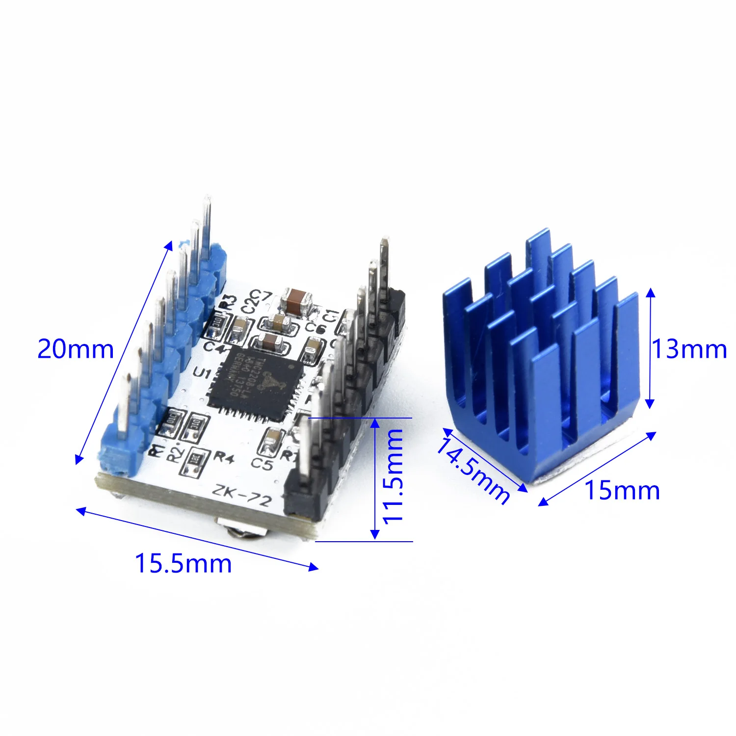 5 шт. TMC2208 V1.1 Stepstick шаговый двигатель драйвер модуль теплоотвод для 3d принтера части