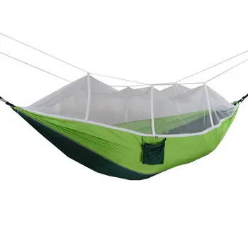 

Outdoor indoor bedroom double mosquito net hammock Parachute fabric Comfortable Durable Backpacking Camping