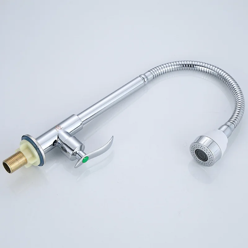 Washbasin Faucet Kitchen Faucet Seat-in Type Cold Vertical Vientiane Tube Quick-open Faucet Single-link Material Copper