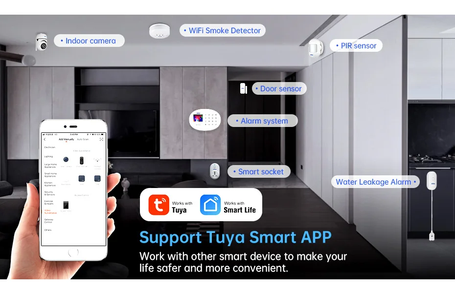 KERUI W181 WIFI GSM Home Burglar Security Alarm System - Door Window Sensor - Motion Detector (Burglar Alarm Control Panel) -Tuya App Support 6 Hae186ebeb63c434c83c19a0357c0773fe