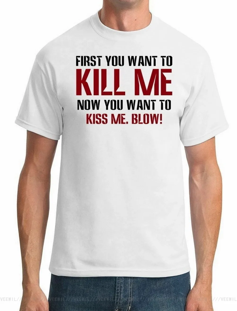 Мужская футболка с надписью First You Want To Kill Me | одежда