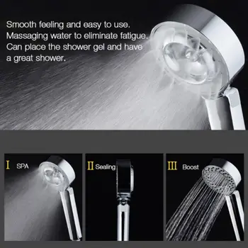 

New 3-Stage Magic SPA HandHeld Shower Head Bathroom Water Saving Pressure Energy Douche Mount Head