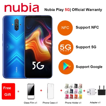 Перейти на Алиэкспресс и купить ZTE Nubia Play 5G мобильный телефон 6,65 дюйм6 ГБ/8 ГБ ОЗУ 128/256 Гб ПЗУ Восьмиядерный Snapdragon 76 5G 144 Гц 5100 мАч 30 Вт SupperCharge NFC телефон