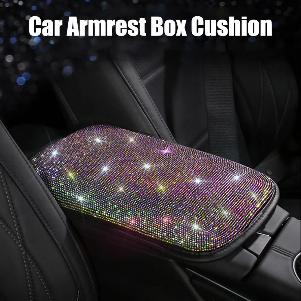 

Universal Crystal Diamond Car Center Console Cover Luster Crystal Arm Rest Padding Protective Case Diamond Car Decor Accessories