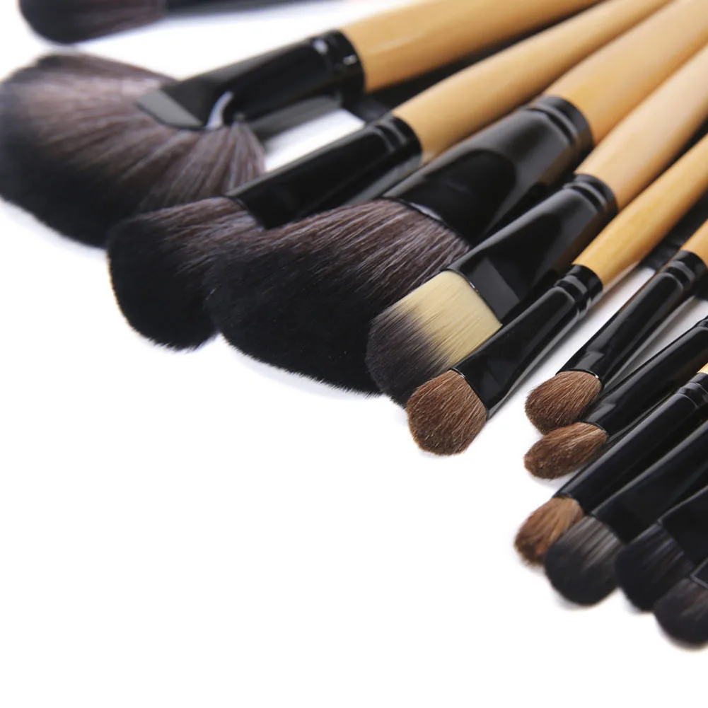 1 Set Professional Make up Brushes Eyeshadow Eyelash Powder Makeup Brushes Brocha Maquillaje with Bag+ Cosmetic Sponge Puff