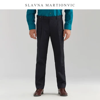 

Slavna Martinovic Men's New Cotton Straight Trousers Black Work Wild Pants Loose Casual Pants Jogger Pants Men Sweatpants