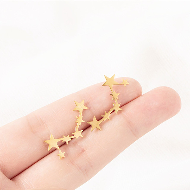 Steel Tiny Crescent Moon Stud star Earrings Boho Jewelry. Minimalist Earrings Gift