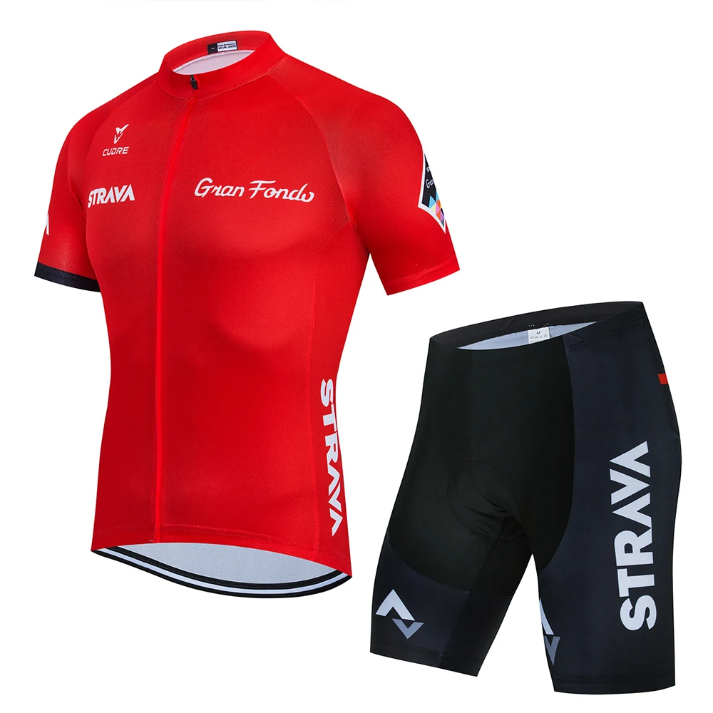 Новинка STRAVA Pro Team летний комплект из Джерси для велоспорта одежда дышащая мужская