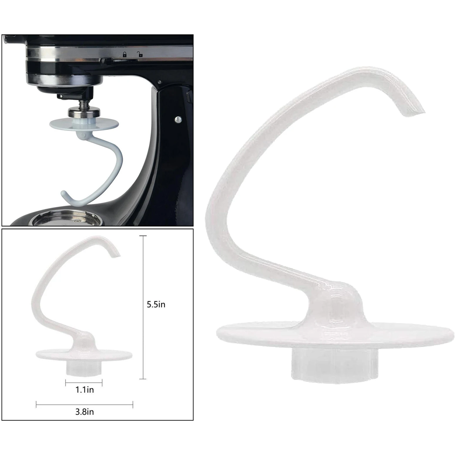 Aluminum K45DH C Dough Hook Replacement Exact for Kitchen-Aid K5SS KSM5 KP50P KPM5 KSM50P KSMC50S KPM50 4.5-5 QT