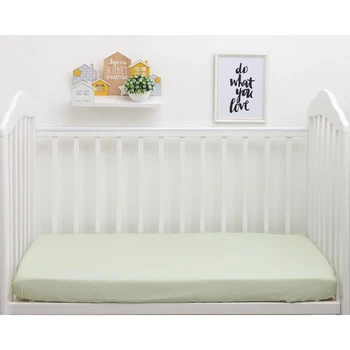 

Bed sheet with elastic band Baby I "Stripes" pistachio color, 60x120cm, satin