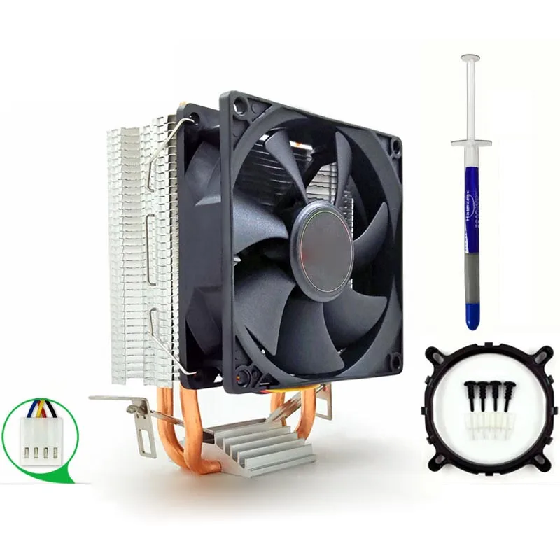 90 мм 3Pin кулер для процессора тихий вентилятор для Intel LGA775/1156/1155 для AMD AM2/AM2+/AM3 двухсторонний вентилятор