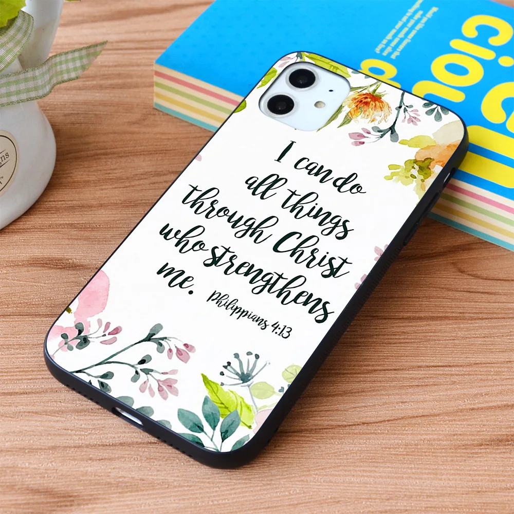 Мягкий чехол из ТПУ с рамкой для iPhone I can do all things Apple | Мобильные телефоны и