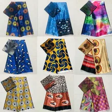 Горячая Распродажа Gahna Стиль атласная шелковая ткань с органзой Африканский Воск дизайн! J52605