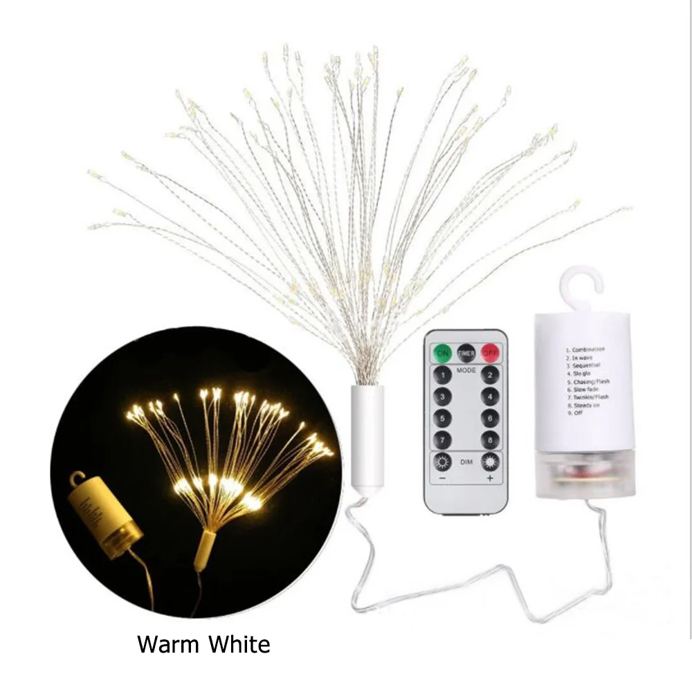 Сказочный светильник с дистанционным управлением, напольный праздничный прочный взрывной светильник, теплый белый/красочный декоративный светильник для двора - Испускаемый цвет: Warm White