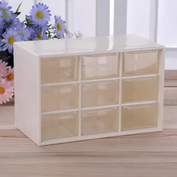 

9-grid Desktop storage box Drawer Style Storage Box Desktop Finishing Storage Case Color Random #SO