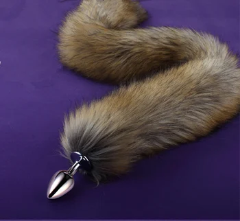 78cm Super Long  Fox Tail Anal Plug 3size Metal Dilatador Anal Beads Butt Plug Sexy Stimulate Sex Toys For Woman Adult Games 5