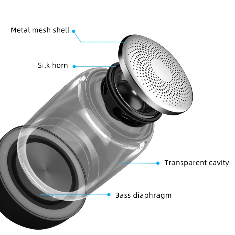 Bluetooth Wireless Speakers Waterproof Stereo Column Portable Speaker Romantic Colorful Light Support TF Card with Mic Bluetooth Wireless Speakers Waterproof Stereo Column Portable Speaker Romantic Colorful Light Support TF Card with Mic